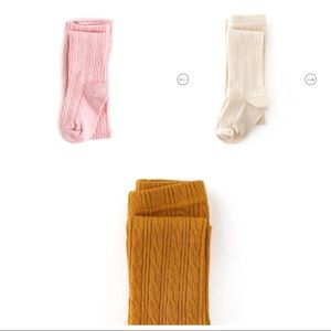 Little Stocking Co. tights size 1-2 years (pink, creek, and mustard)